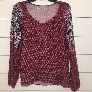 Behind the seams burgundy floral fringe indie